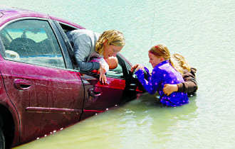 Sinking car