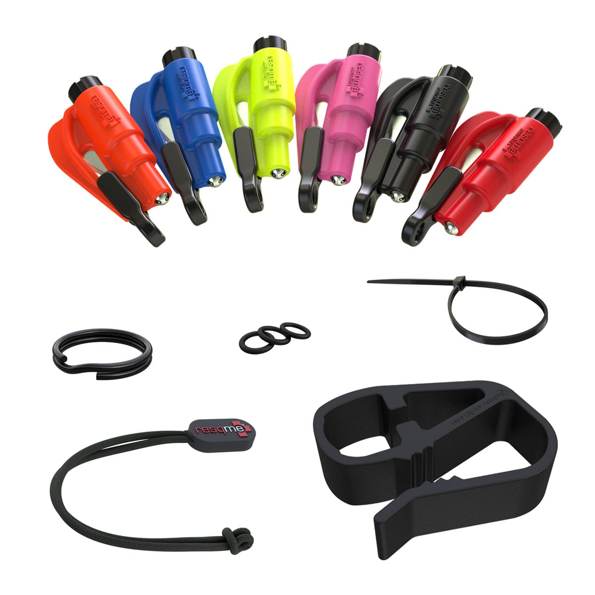 resqme® Car Escape Tool, Seatbelt Cutter / Window Breaker - 6 Pack Mounting Kits
