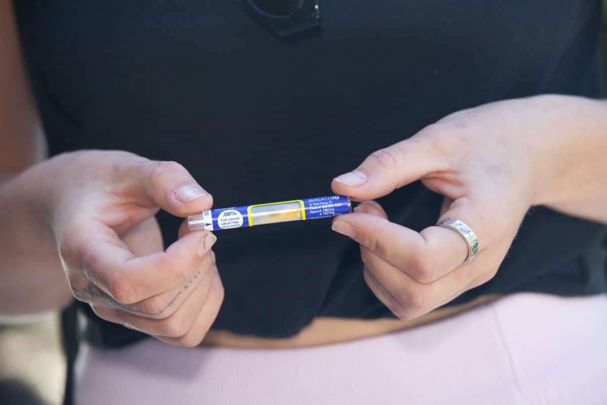 resqme® Breath IQ breathalyzer, glow in the dark key chain