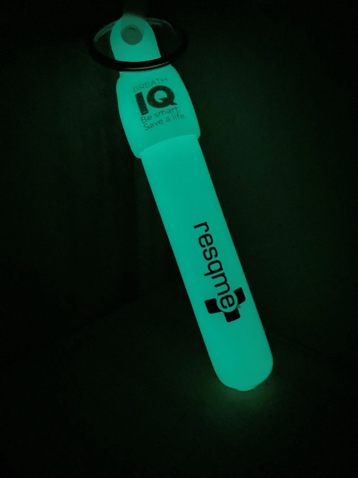 resqme® Breath IQ breathalyzer, glow in the dark key chain