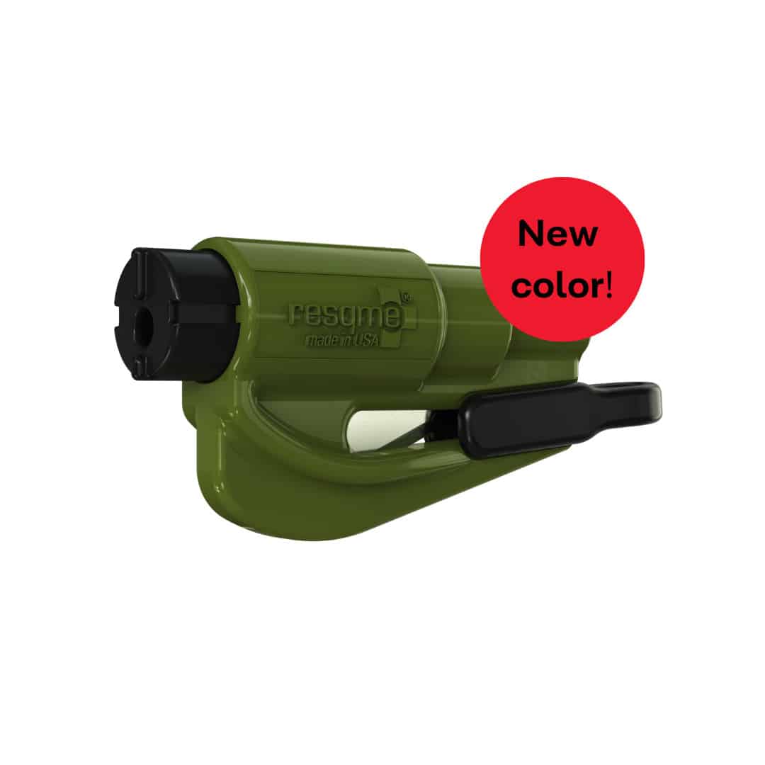 resqme® Car Escape Tool, Seatbelt Cutter / Window Breaker (Army Green)